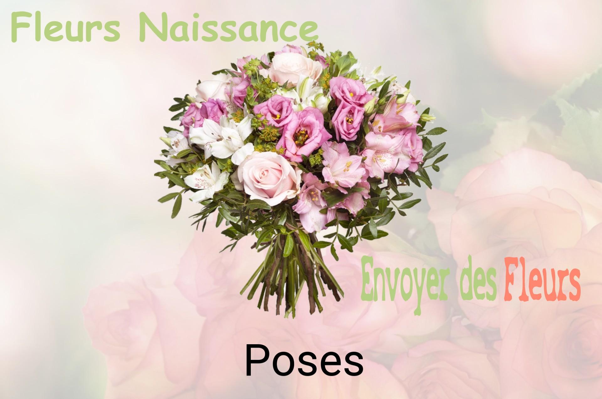 Bouquet de fleurs de naissance livré à Poses