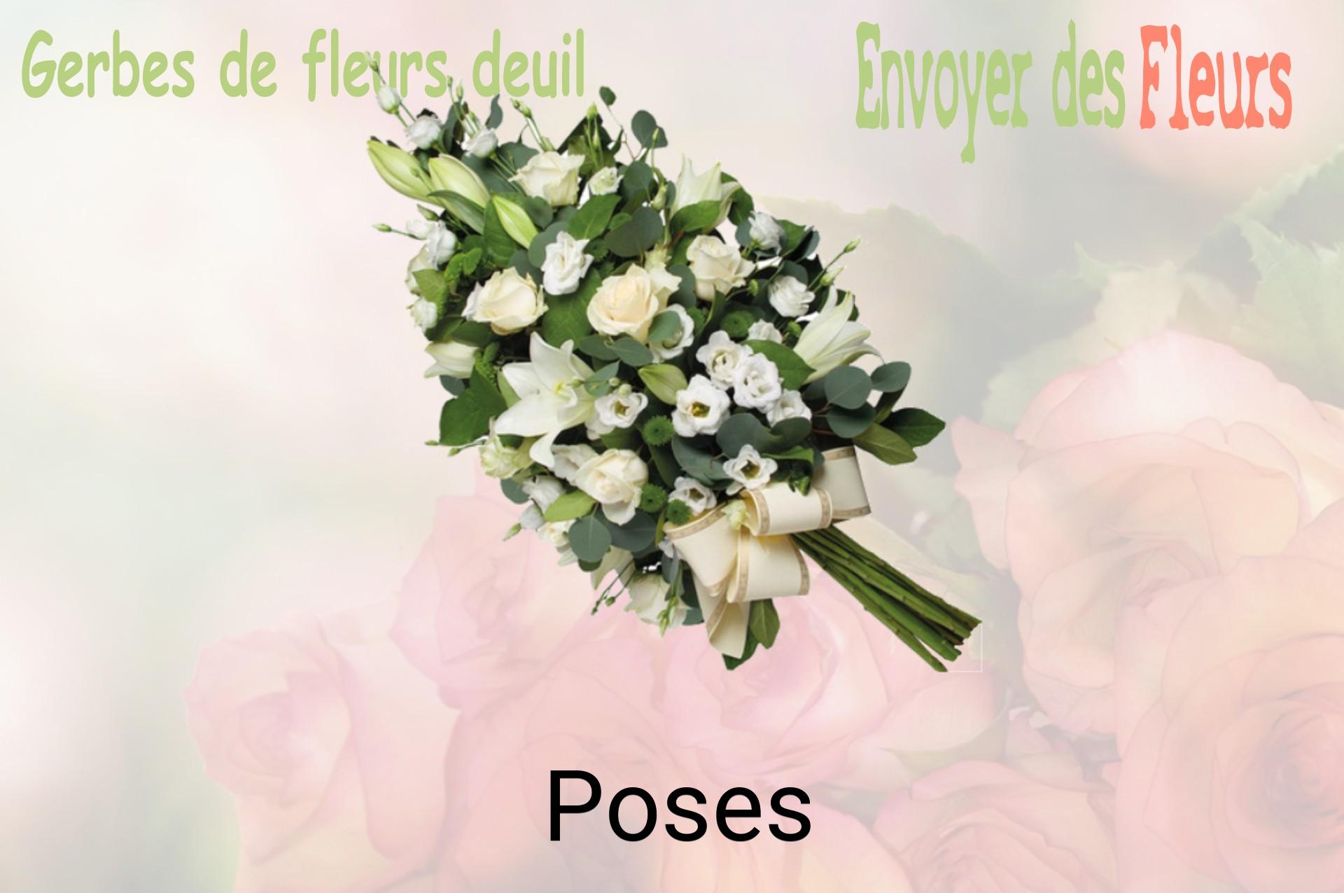 Gerbe de fleurs de deuil livrée à Poses